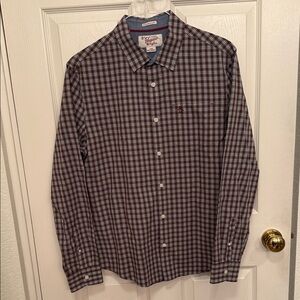 Men's Penguin Red/Black/Green Plaid Button Down Shirt